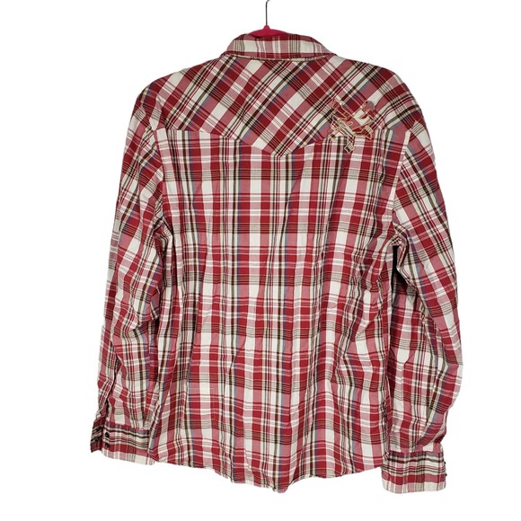Zoo York Men's size Medium Long Sleeve Plaid Snap Up Top - Gently Used - Picture 7 of 10